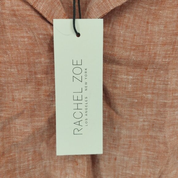 Rachel Zoe Linen Cropped Button Front Blouse Size Small with Wooden Buttons - Picture 2 of 6